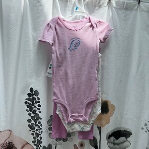NWT Carter's Lavender Three-Piece Matching Bodysuit Set